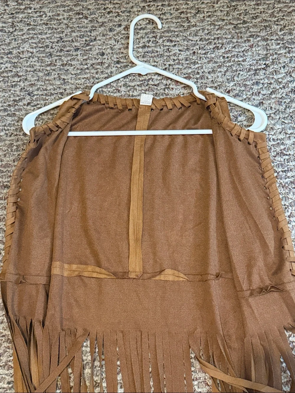 Fringe Brown Faux Suede Vest Size S